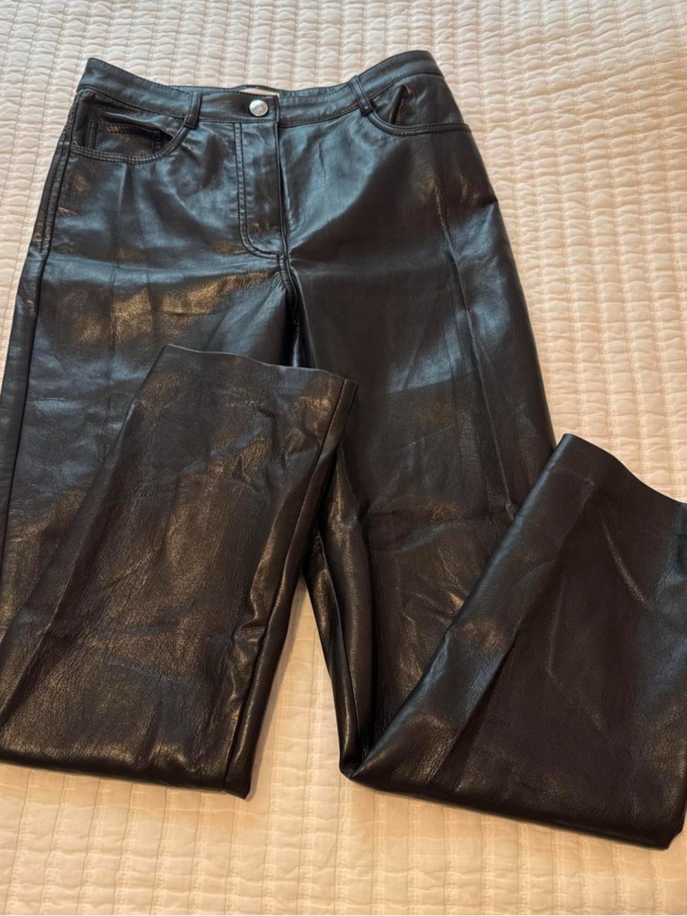 Aritzia Black Faux Leather Pants